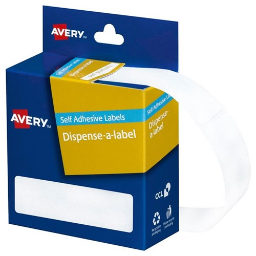 Avery Rectangular Dispenser Labels DMR1964W 19 x 64mm White, Box of 280