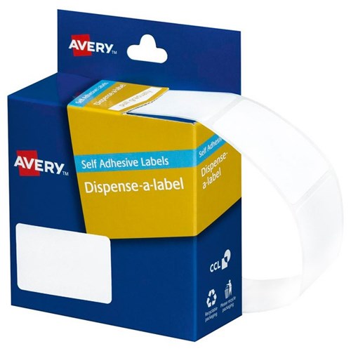 Avery Rectangular Dispenser Labels DMR3549W 35 x 49mm White, Box of 220