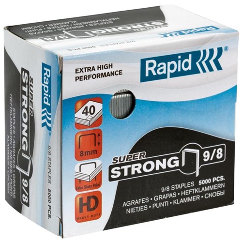 Rapid Staples 9/8 8mm, Box of 5000