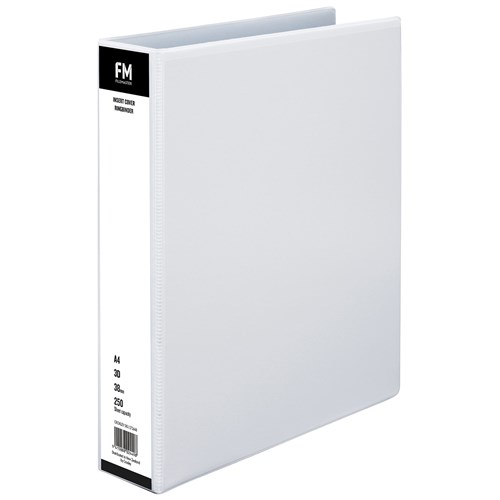 FM Overlay Ringbinder A4 38mm 3 Ring White