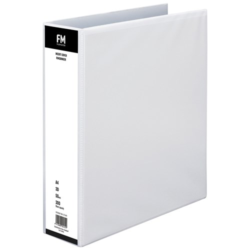 FM Overlay Ringbinder A4 50mm 3 Ring White