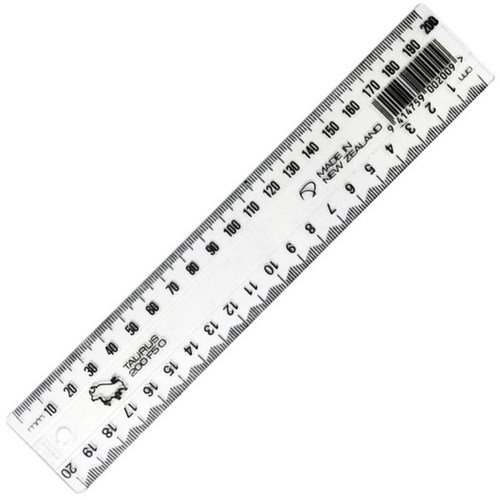 Taurus Plastic Ruler 20cm Clear