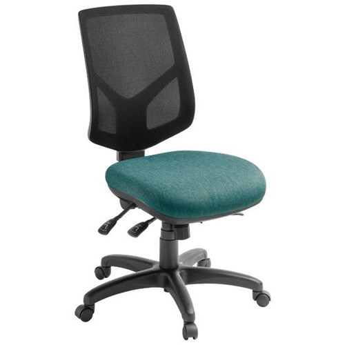 Eden Office Crew Task Chair High Mesh Back Keylargo Fabric/Atlantic/Black