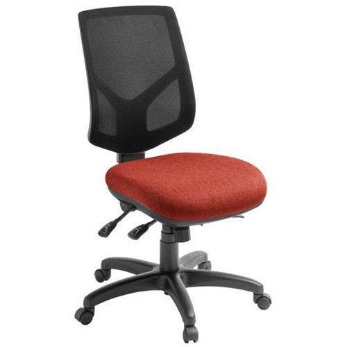 Eden Office Crew Task Chair High Mesh Back Keylargo Fabric/Paprika/Black