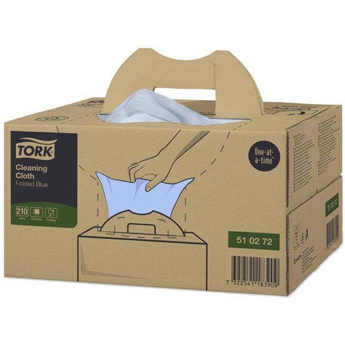 Tork W7 Cleaning Cloths 415x355mm Blue 510272, Box of 210