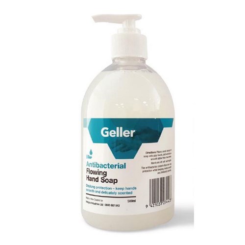 Geller Antibacterial Liquid Hand Soap Unperfumed White 500ml