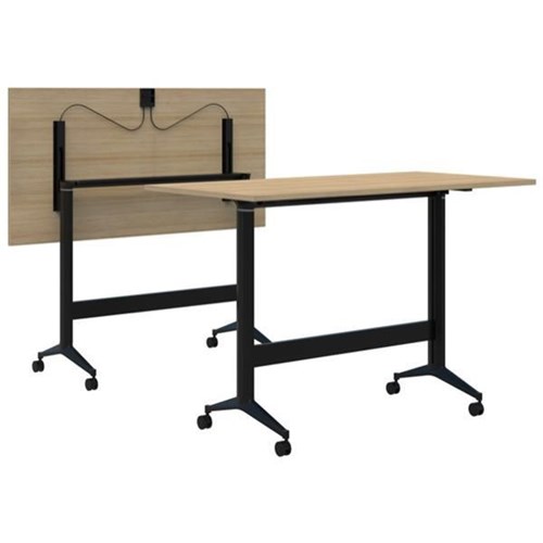 Fiord Leaner Flip Table 1200x1050mm, Classic Oak/Black