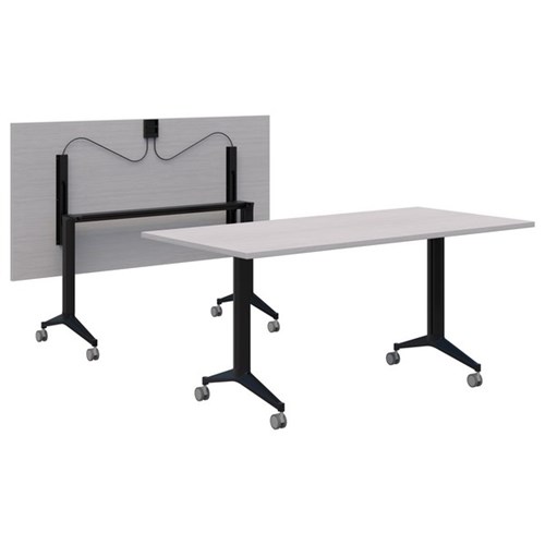 Fiord Flip Table 1600mm Silver Strata/Black