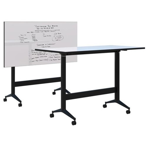 Fiord Leaner Flip Table 1200x1050mm, Writeable Whiteboard/Black