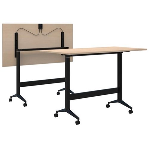 Fiord Leaner Flip Table 1800x1050mm, Refined Oak/Black