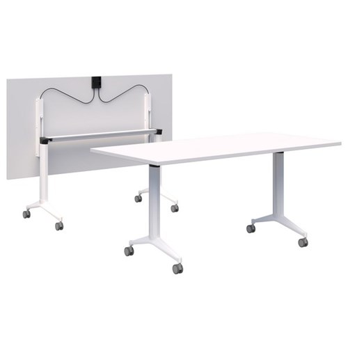 Fiord Flip Table 1600mm Snow Velvet/White