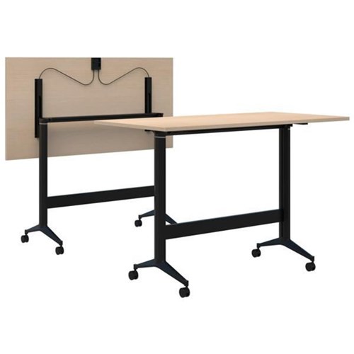 Fiord Leaner Flip Table 1600x1050mm, Refined Oak/Black