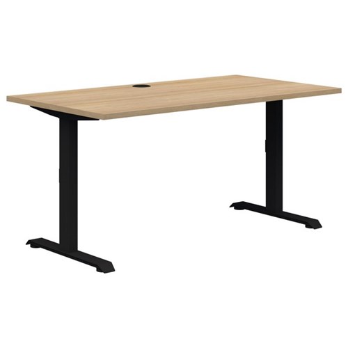 Summit II Fixed Height Single User Desk 1500x800mm Classic Oak/Black