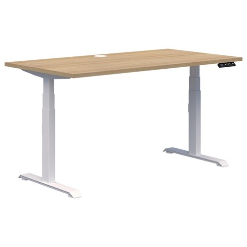 Summit II Electric Height Adjustable Single User Desk 1500x800mm Classic Oak/White