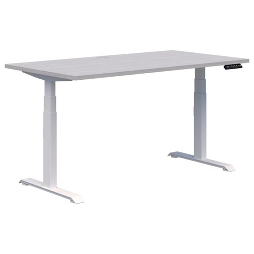 Summit II Electric Height Adjustable Single User Desk 1500x800mm Silver Strata/White