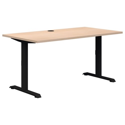 Summit II Fixed Height Single User Desk 1500x800mm Refined Oak/Black