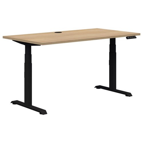 Summit II Electric Height Adjustable Single User Desk 1200x700mm Classic Oak/Black