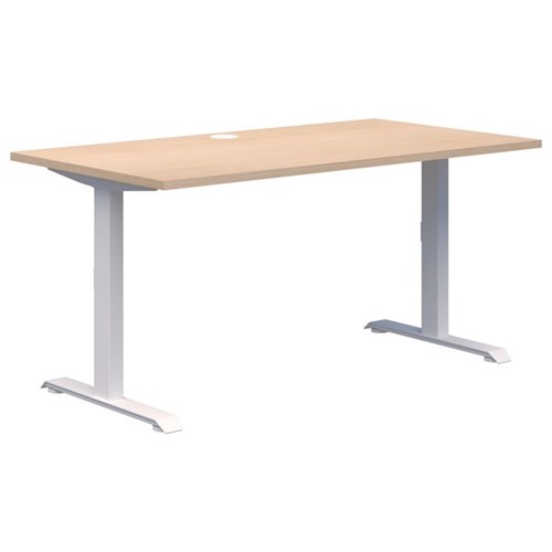 Summit II Fixed Height Single User Desk 1200x700mm Refined Oak/White