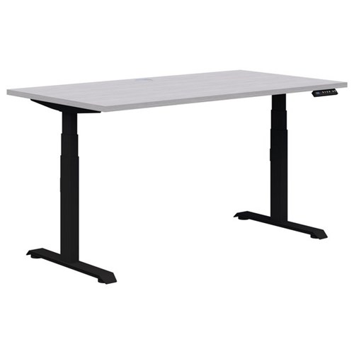 Summit II Electric Height Adjustable Single User Desk 1200x700mm Silver Strata/Black