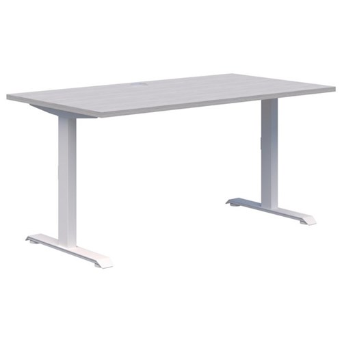 Summit II Fixed Height Single User Desk 1200x700mm Silver Strata/White