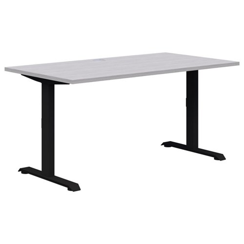 Summit II Fixed Height Single User Desk 1200x700mm Silver Strata/Black