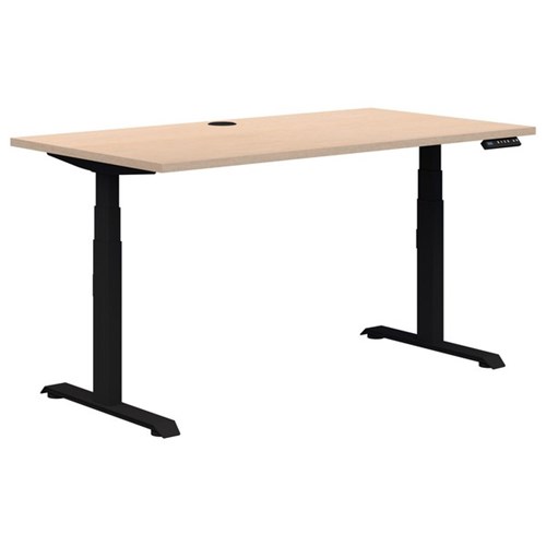 Summit II Electric Height Adjustable Single User Desk 1200x700mm Refined Oak/Black