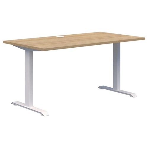 Summit II Fixed Height Single User Desk 1200x700mm Classic Oak/White