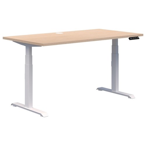 Summit II Electric Height Adjustable Single User Desk 1200x700mm Refined Oak/White