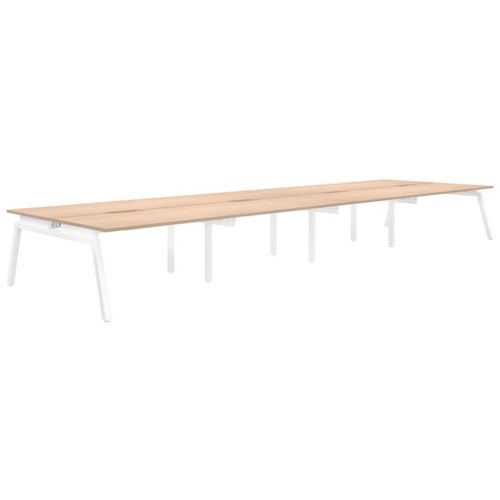 Accent Balance Desk Angle 8 1500x700mm, Refined Oak/White