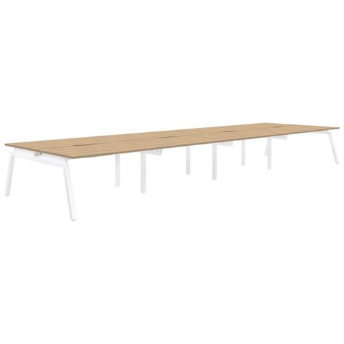 Accent Balance Desk Angle 8 1200 X 700MM, Classic Oak with White Base