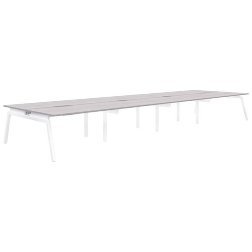 Accent Balance Desk Angle 8 1200 x 700mm, Silver Strata White