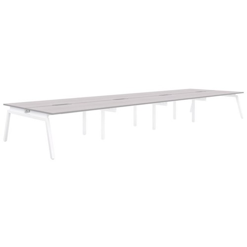 Accent Balance Desk Angle 8 1200x800mm, Silver Strata/White