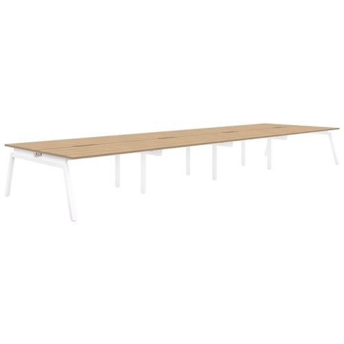 Accent Balance Desk Angle 8 1200x800mm, Classic Oak/White