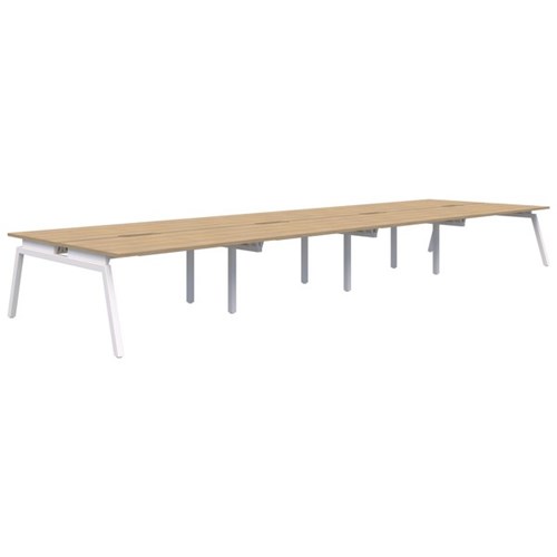 Accent Balance Desk Angle 8 1800x800mm, Classic Oak/White