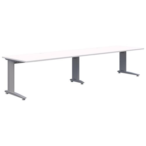 Accent Energy 2 Pod Desk 1200x700mm, Snow Velvet/Silver