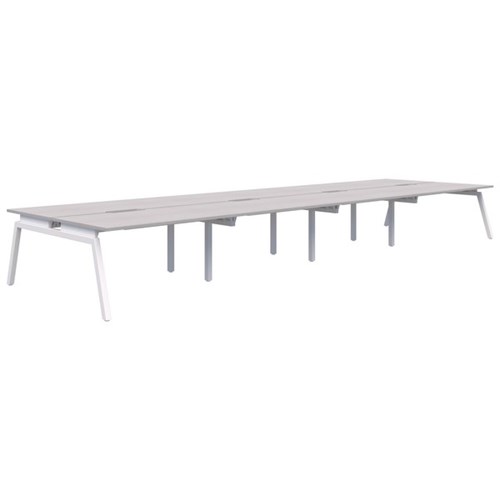 Accent Balance Desk Pod 8 1800x700mm, Silver Strata/White