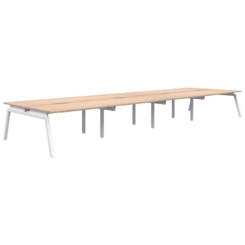 Accent Balance Desk Angle 8 1500x800mm, Refined Oak/White