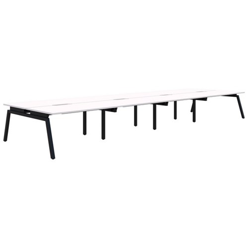 Accent Balance Desk Angle 8 1800x700mm, Snow Velvet/Black