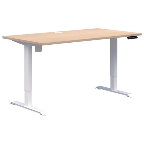 Accent Duo II Electric Desk 1500x800mm, Refined Oak/White