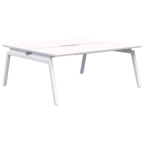 Accent Balance Angle 2 Pod Desk 1200x700mm, Snow Velvet/White