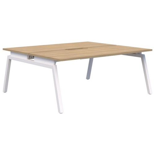 Accent Balance Angle 2 Pod Desk 1200x700mm, Classic Oak/White