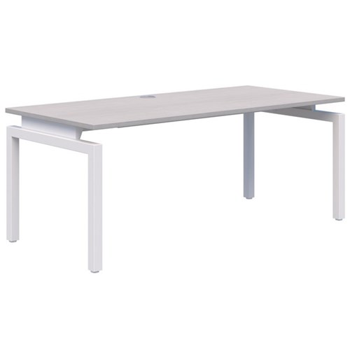 Accent Balance Single Desk 1200x700mm, Silver Strata/White