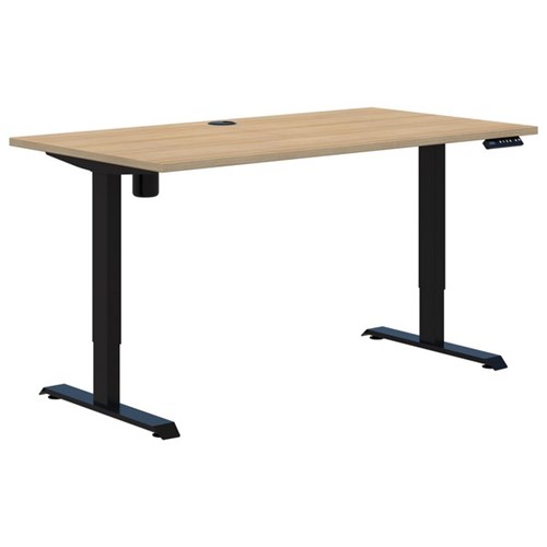 Accent Duo II Electric Desk 1200x700mm, Classic Oak/Black