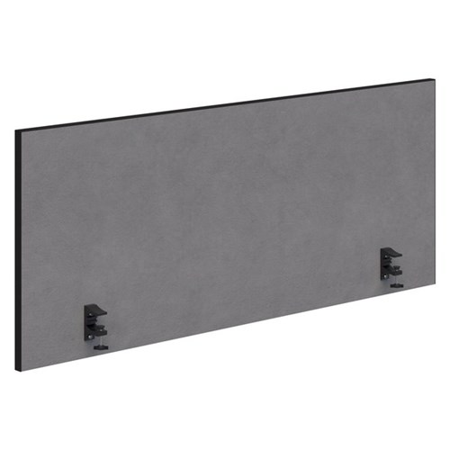 System 25 Side Mount Desk Screen 1500x600mm Fletcher Pebble/Black