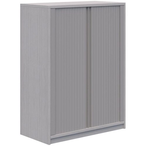 Mascot Tambour Lockable 900mm Silver Strata with Silver Doors