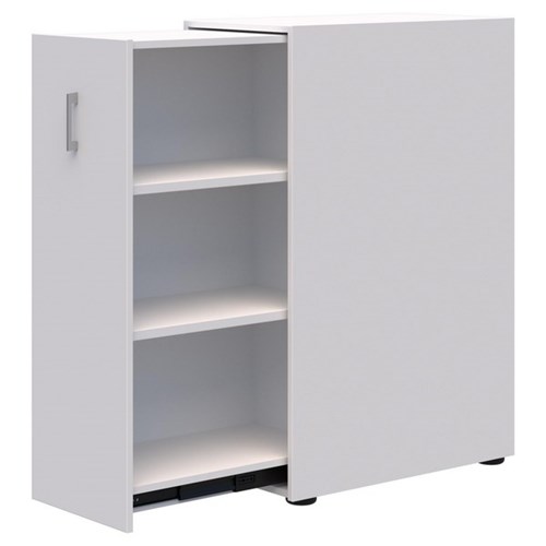 Mascot Personal Pull-Out Shelving Cupboard Left Hand 450x1200mm Snow Velvet