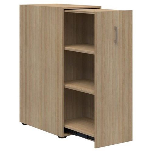 Mascot Lockable Personal Pull-Out Shelving Cupboard Right Hand 450x1200mm Classic Oak
