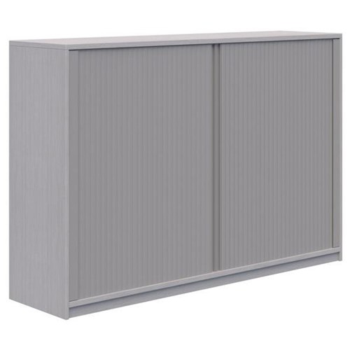 Mascot Tambour Lockable 1800mm Silver Strata with Silver Doors