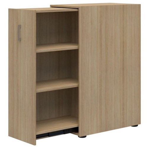 Mascot Lockable Personal Pull-Out Shelving Cupboard Left Hand 450x1200mm Classic Oak
