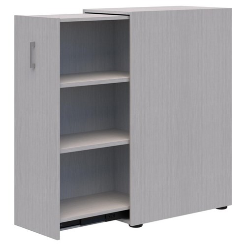 Mascot Personal Pull-Out Shelving Cupboard Left Hand 450x1200mm Silver Strata